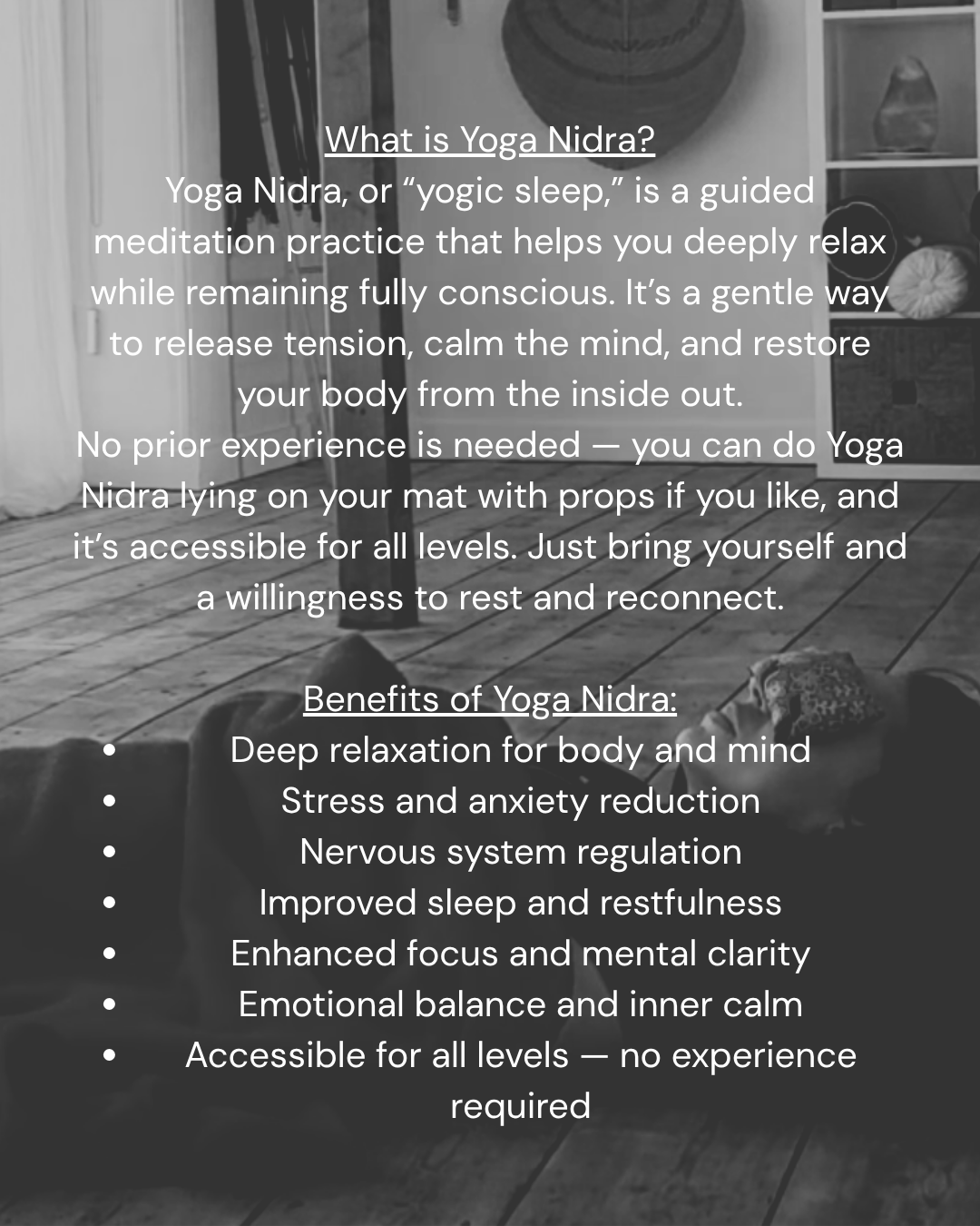 THURSDAYS. Yoga Nidra – October Block
